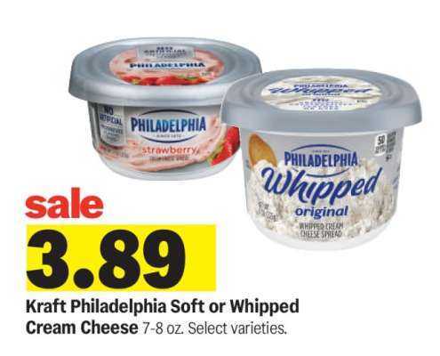 Kraft Philadelphia Soft or Whipped Cream Cheese*