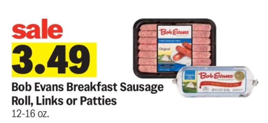 Bob Evans Breakfast Sausage Roll, Links or Patties