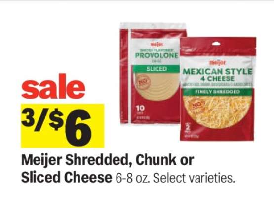 Meijer Shredded, Chunk or Sliced Cheese