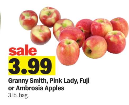 Granny Smith, Pink Lady, Fuji or Ambrosia Apples