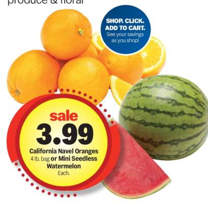 California Navel Oranges or Mini Seedless Watermelon