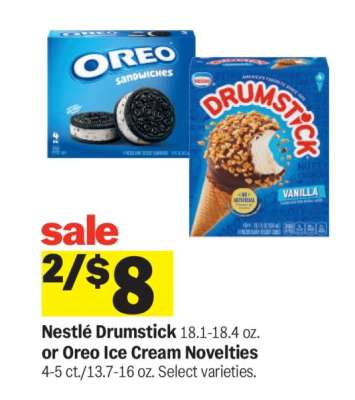 Nestlé Drumstick or Oreo Ice Cream Novelties
