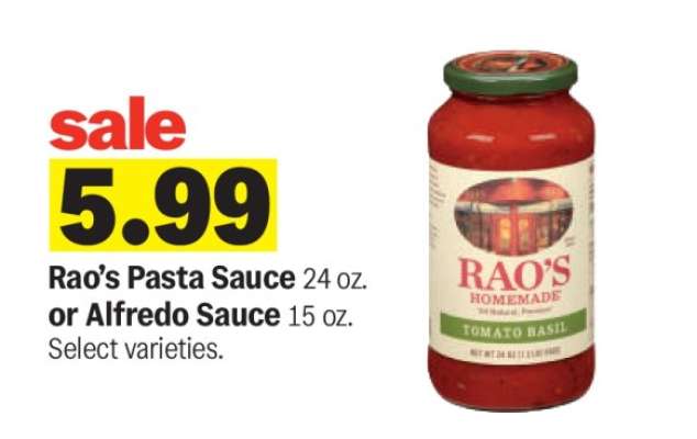 Rao's Pasta Sauce or Alfredo Sauce