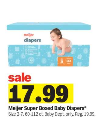 Meijer Super Boxed Baby Diapers