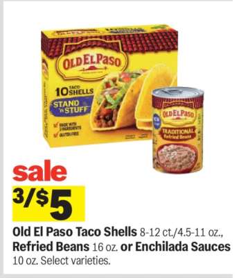 Old El Paso Taco Shells, Refried Beans or Enchilada Sauces