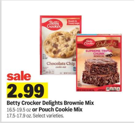 Betty Crocker Delights Brownie Mix or Pouch Cookie Mix