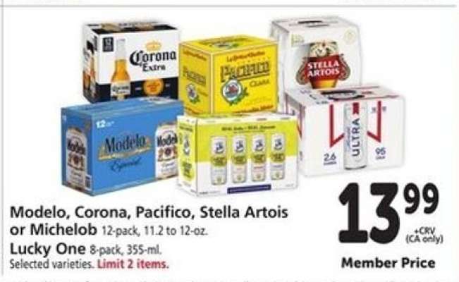 Modelo, Corona, Pacifico, Stella Artois or Michelob