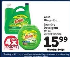 Gain Flings Laundry Detergent
