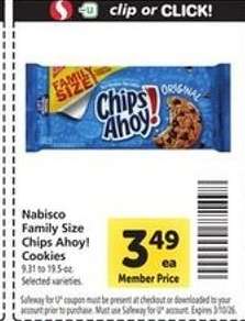 Nabisco Family Size Chips Ahoy Cookies
