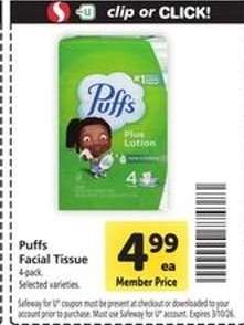 Puffs Facial Tissue*