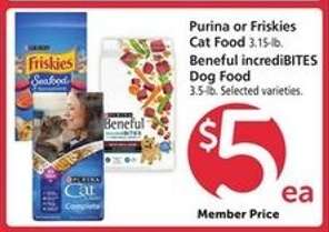 Purina or Friskies Cat Food, Beneful incrediBITES Dog Food