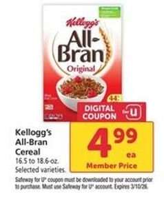 Kellogg's All-Bran Cereal