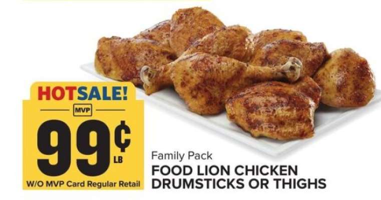 Food Lion Chicken Drumsticks or Thighs