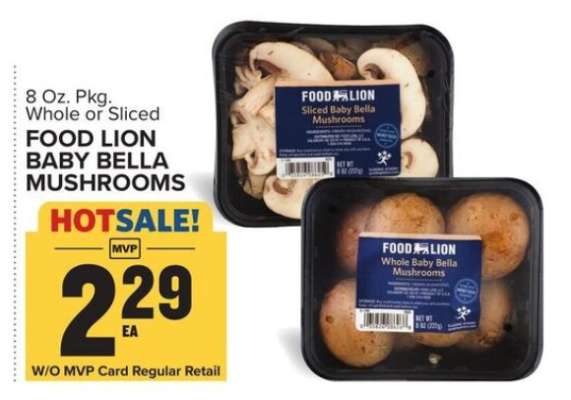 FOOD LION BABY BELLA MUSHROOMS