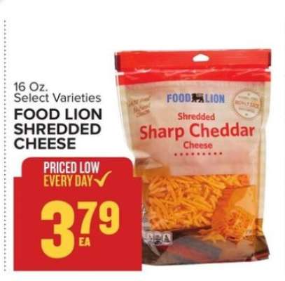 Food Lion Shredded Cheese