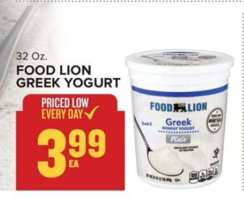 FOOD LION GREEK YOGURT