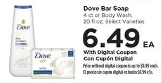 Dove Bar Soap or Body Wash
