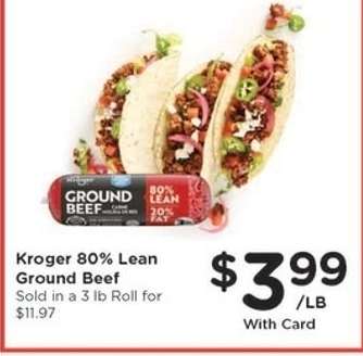 Kroger 80% Lean Ground Beef