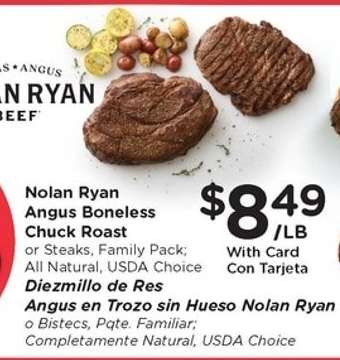 Nolan Ryan Angus Boneless Chuck Roast