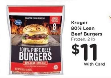 Kroger 80% Lean Beef Burgers