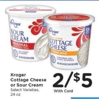 Kroger Cottage Cheese or Sour Cream