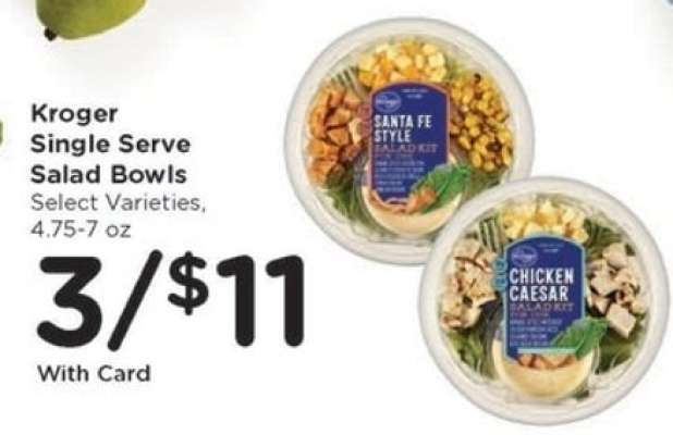 Kroger Single Serve Salad Bowls