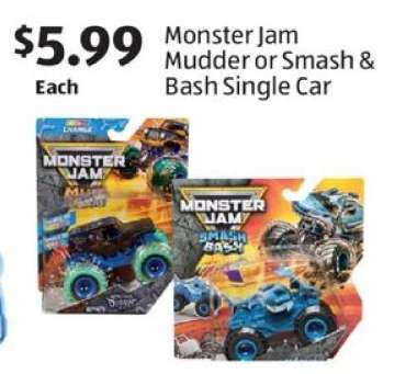 Monster Jam Mudder or Smash & Bash Single Car