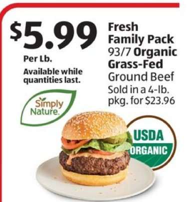 Fresh Family Pack 93/7 Organic Grass-Fed Ground Beef