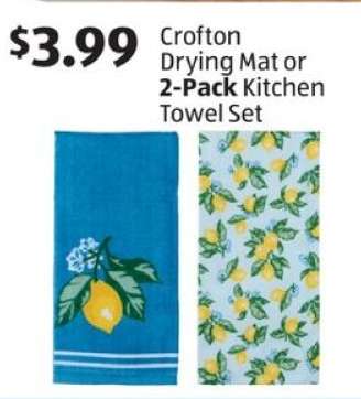 Crofton Drying Mat or 2-Pack Kitchen Towel Set