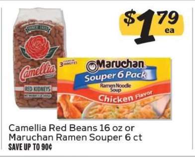 Camellia Red Beans 16 oz or Maruchan Ramen Souper 6 ct