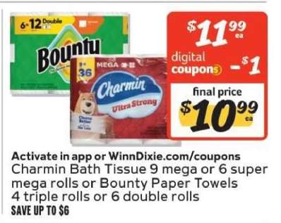 Charmin Bath Tissue or Bounty Paper Towels