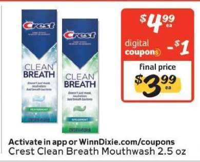 Crest Clean Breath Mouthwash
