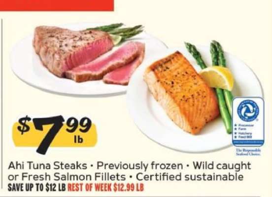 Ahi Tuna Steaks or Fresh Salmon Fillets