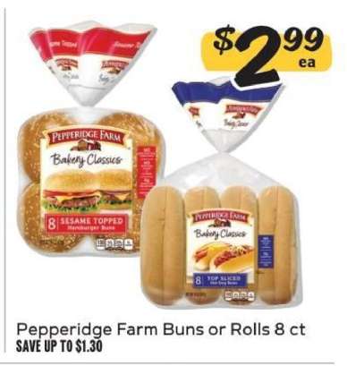 Pepperidge Farm Buns or Rolls 8 ct
