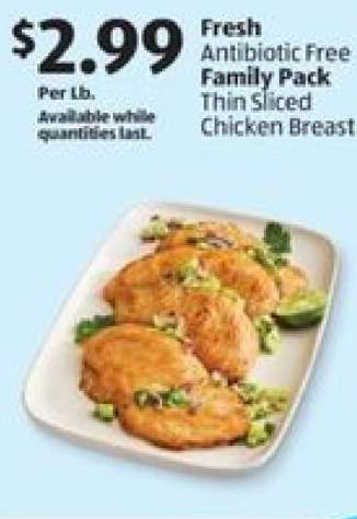 Fresh Antibiotic Free Family Pack Thin Sliced Chicken Breast