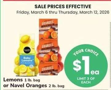 Lemons or Navel Oranges