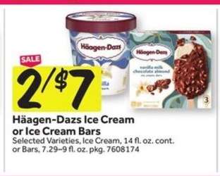 Häagen-Dazs Ice Cream or Ice Cream Bars