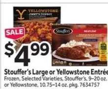 Stouffer's Large or Yellowstone Entrées