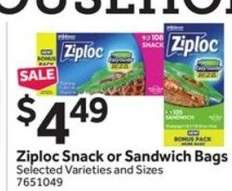 Ziploc Snack or Sandwich Bags