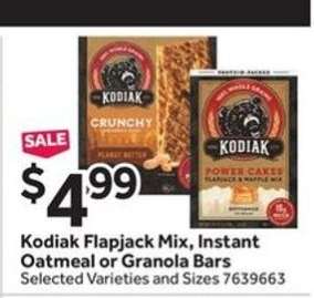 Kodiak Flapjack Mix, Instant Oatmeal or Granola Bars