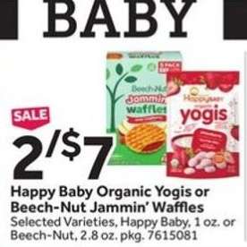 Happy Baby Organic Yogis or Beech-Nut Jammin’ Waffles