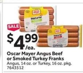 Oscar Mayer Angus Beef or Smoked Turkey Franks