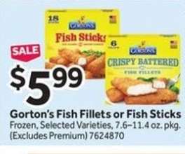 Gorton's Fish Fillets or Fish Sticks