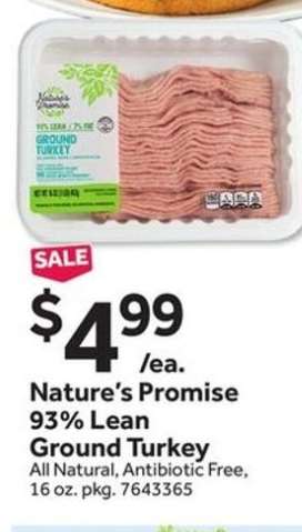 NATURE’S PROMISE 93% LEAN GROUND TURKEY