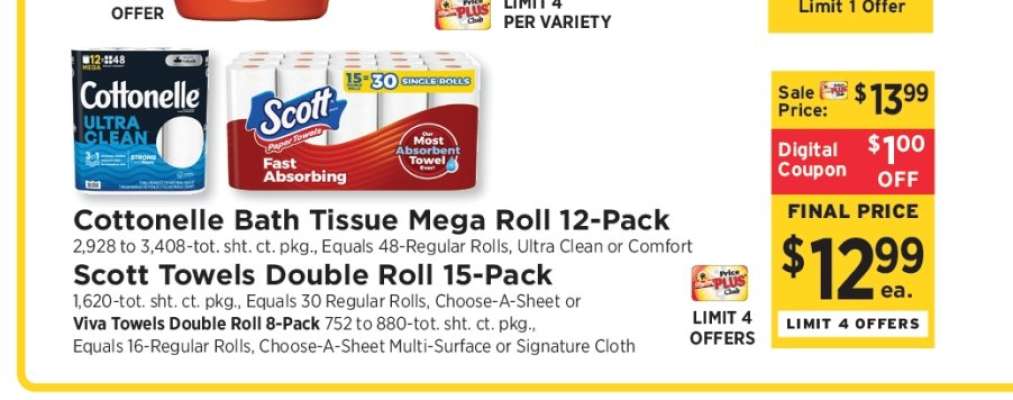 Scott Towels Double Roll 15-Pack