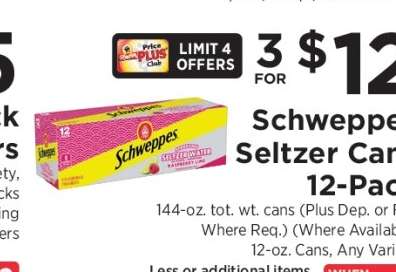 Schweppes Seltzer Cans 12-Pack