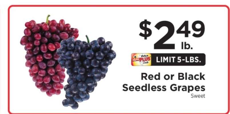 Red or Black Seedless Grapes