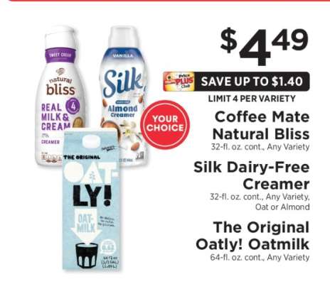 Coffee Mate Natural Bliss / Silk Dairy-Free Creamer / The Original Oatly! Oatmilk