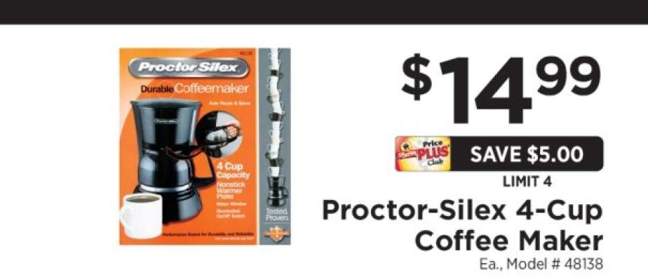 Proctor-Silex 4-Cup Coffee Maker
