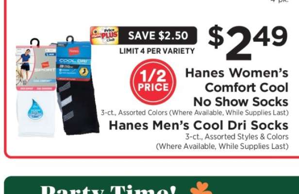 Hanes Women's Comfort Cool No Show Socks / Hanes Men's Cool Dri Socks